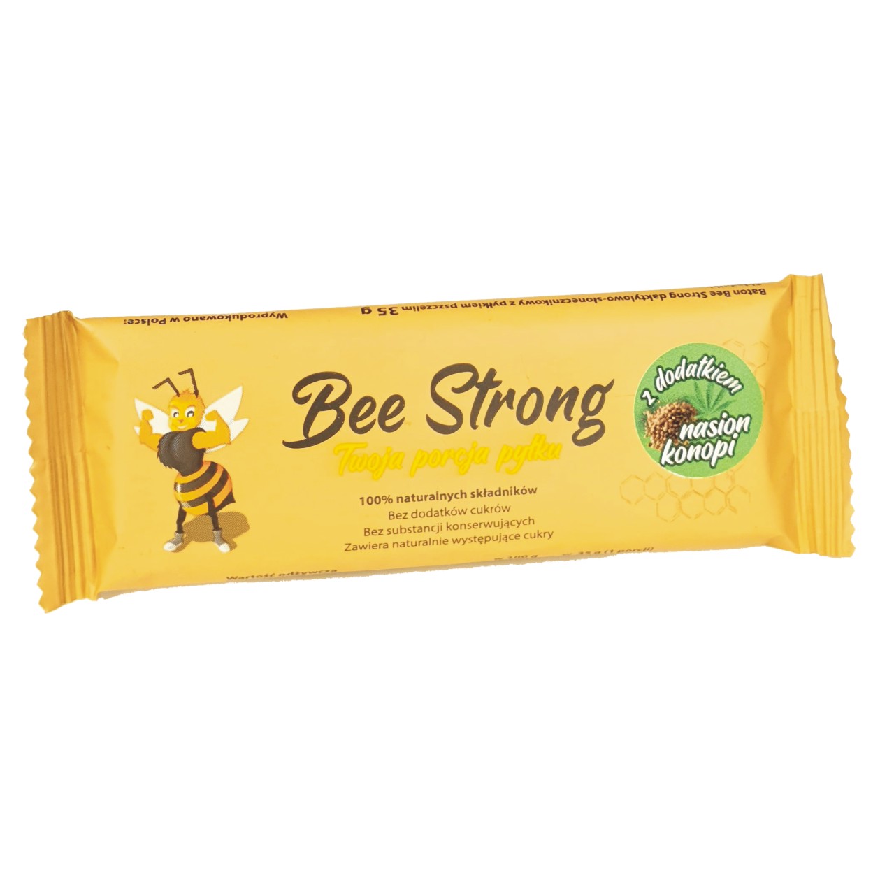 naturalszop Baton z pyłkiem pszczelim Bee Strong 35g z nasionami konopi 4 Baton z pyłkiem pszczelim Bee Strong 35g z nasionami konopi - obrazek 4