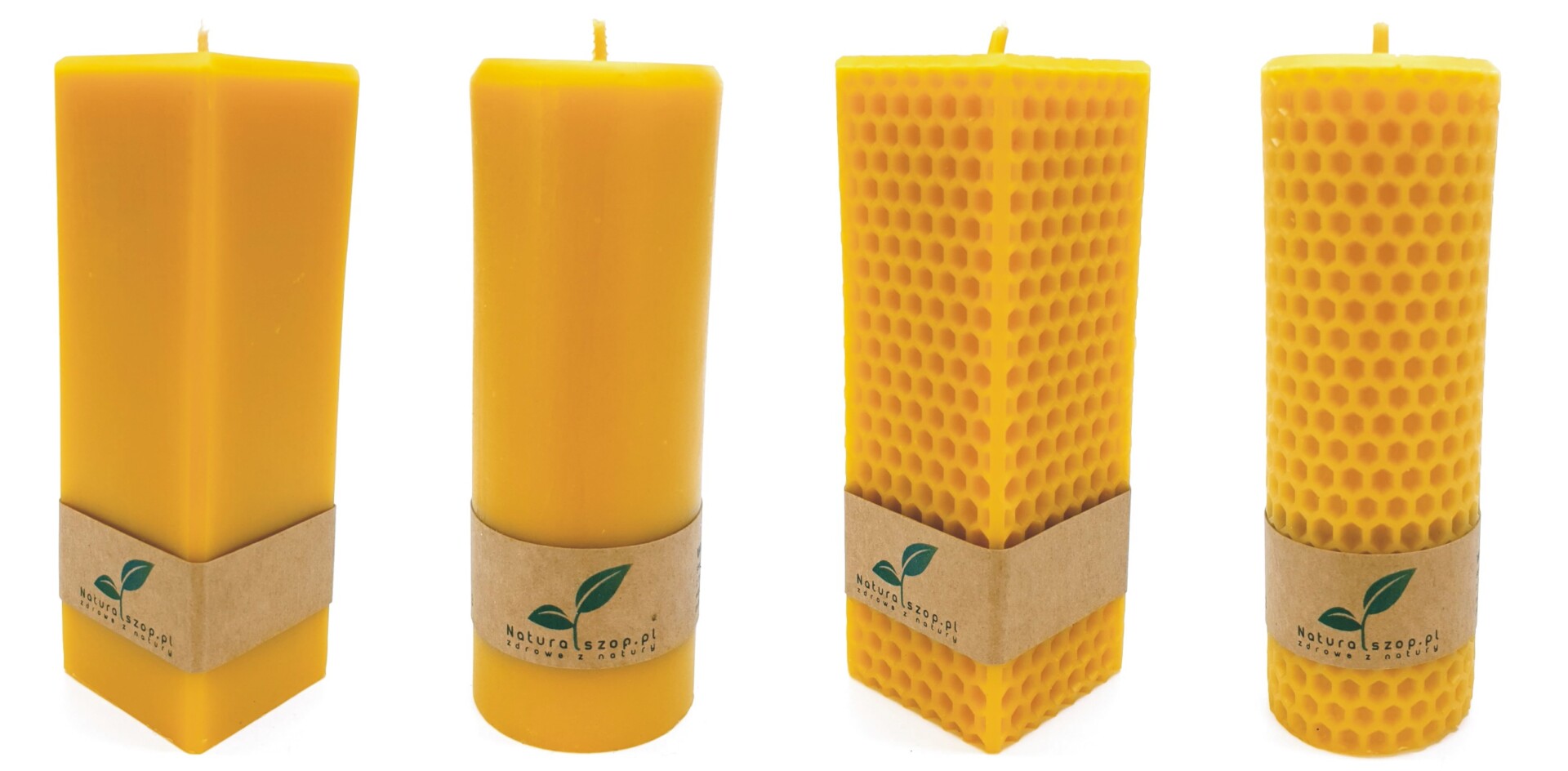 naturalszop Zestaw prezentowy siedmiu miodów 170g i świecy w stylowym drewnianym pudełku - Twoja własna kompozycja 29 naturalszop swiece